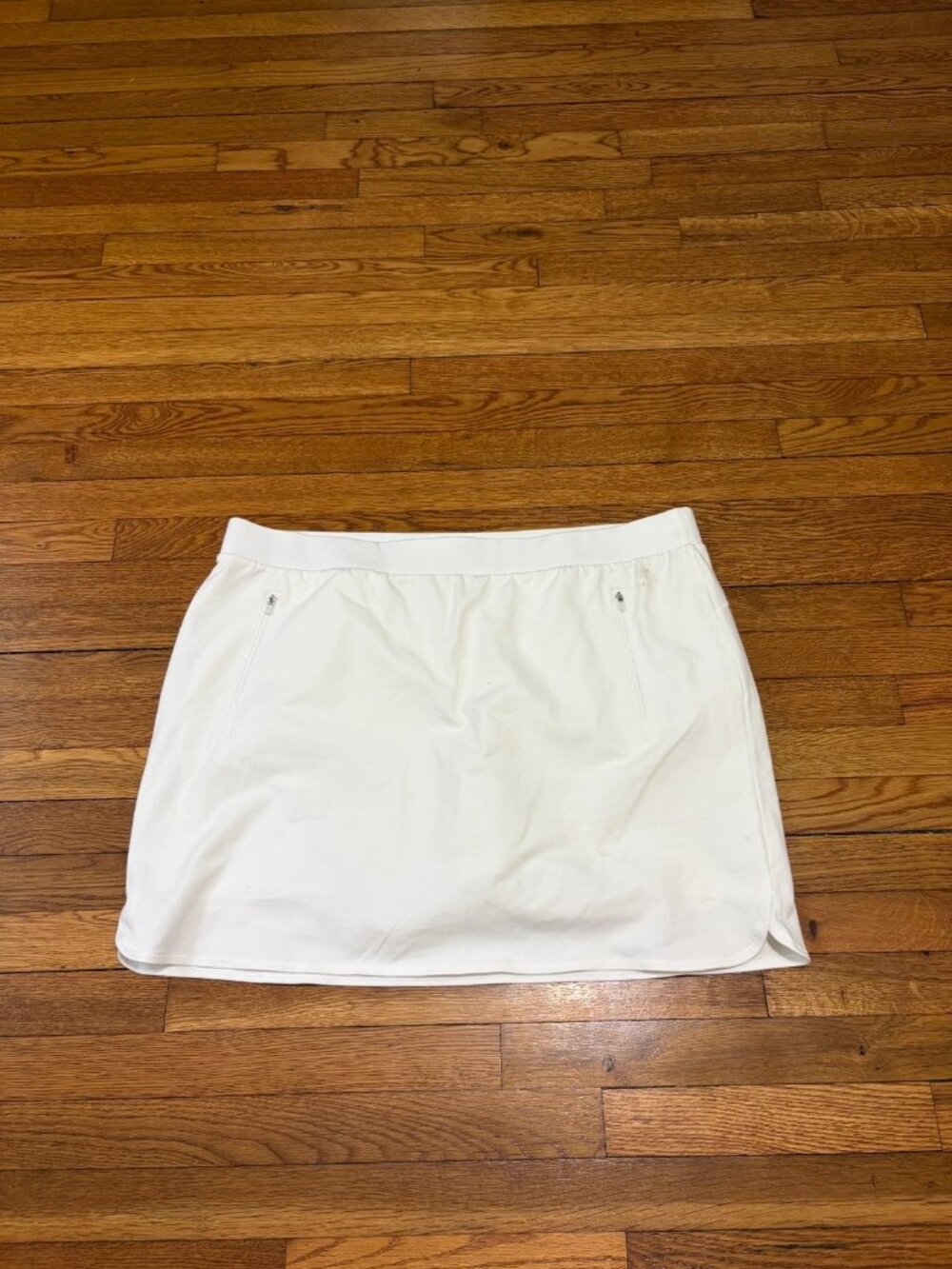 T by Talbots Womens Skort Size 3X White Stretch Cotton Pull On Skirt w/ Shorts